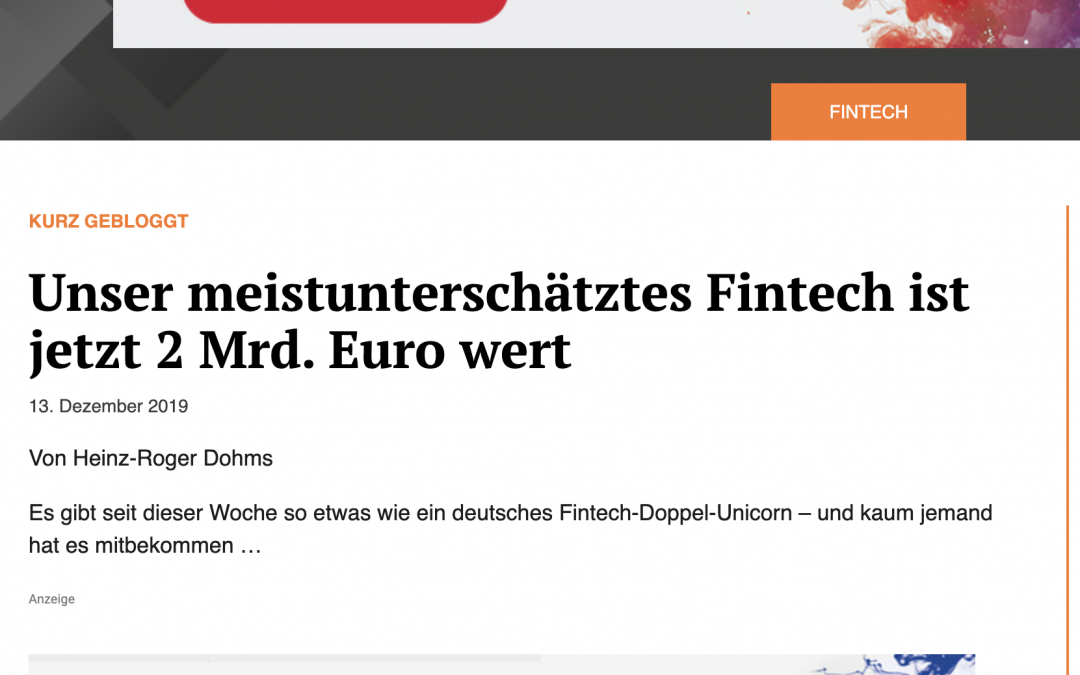 „Ur-Fintech“ 2 Mrd. Euro schwer